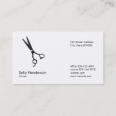 Schaar met schaar / leer visitekaartje (Achterkant)