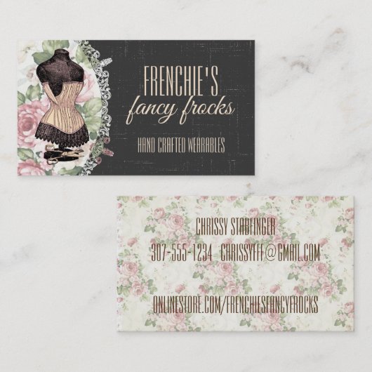 Schaar met schaar van de schaar van de schootkromm visitekaartje (Voorkant / Achterkant)