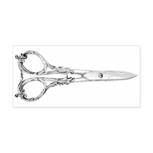  schaar met schuifwiel rubberstempel (Afrduk)