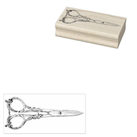  schaar met schuifwiel rubberstempel (Gestempeld)