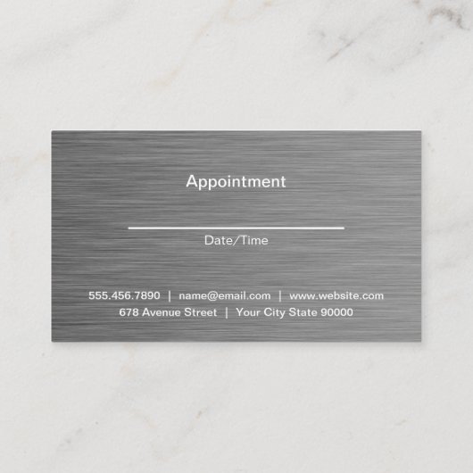 Schaar | Metaal geborsteld | Bloemen Vlinders Afsprakenkaartje (Achterkant)