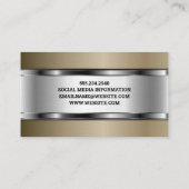 schaar | Metalen achtergrond Visitekaartje (Achterkant)