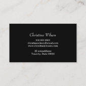 Schaar op zwarte haarstylist visitekaartje (Achterkant)