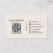 Schaar QR Code Linnen Visitekaartje Kapsalon (Achterkant)