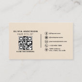 Schaar QR Code Neppapier voor Kappers Visitekaartje (Achterkant)