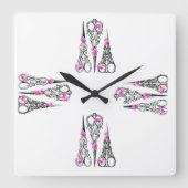   schaar rond de muur vierkante klok (Voorkant)