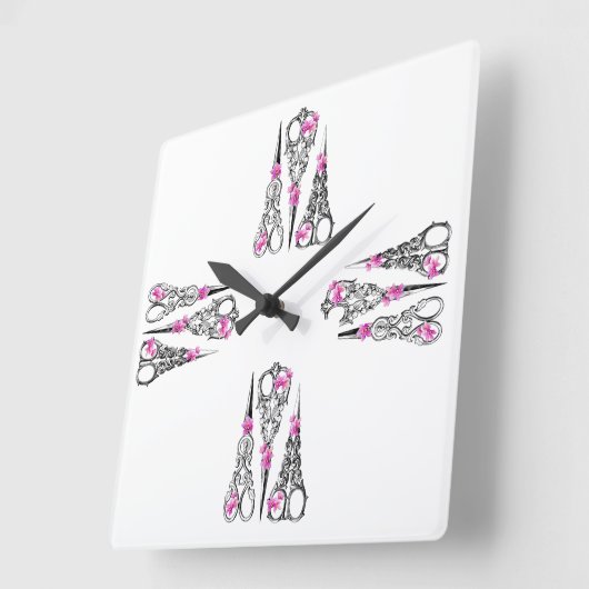   schaar rond de muur vierkante klok (Hoek)