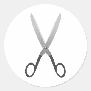 schaar ronde sticker