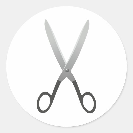schaar ronde sticker (Voorkant)