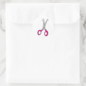 schaar ronde sticker (Tas)