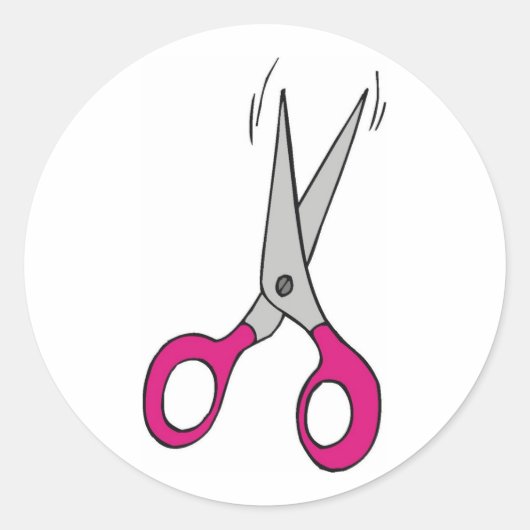 schaar ronde sticker (Voorkant)