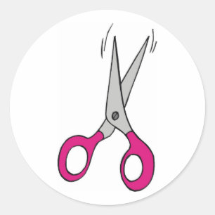 schaar ronde sticker