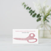 Schaar Roze Goud Roze Glitter Visitekaartje (Staand voorkant)