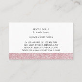 Schaar Roze Goud Roze Glitter Visitekaartje (Achterkant)