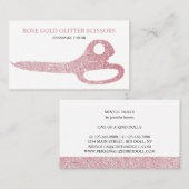 Schaar Roze Goud Roze Glitter Visitekaartje (Voorkant / Achterkant)