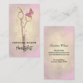 schaar roze vlinder visitekaartje (Voorkant / Achterkant)