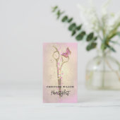 schaar roze vlinder visitekaartje (Staand voorkant)