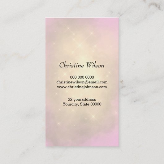 schaar roze vlinder visitekaartje (Achterkant)