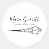  schaar Salon Business Ronde Sticker (Voorkant)