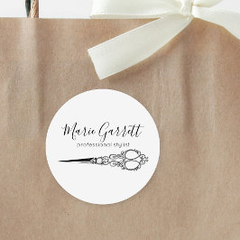  schaar Salon Business Ronde Sticker