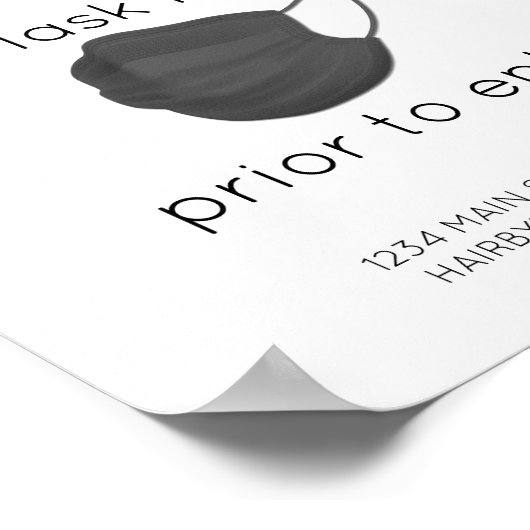  schaar Salon Face Mask Vereiste Business Poster (Hoek)