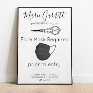  schaar Salon Face Mask Vereiste Business Poster