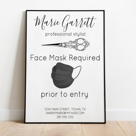  schaar Salon Face Mask Vereiste Business Poster