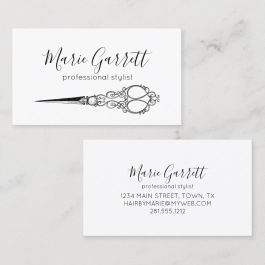  schaar Salon Visitekaartje (Voorkant / Achterkant)