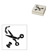 Schaar, schaar, kraft, kunsthout rubberstempel (Gestempeld)