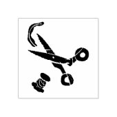 Schaar, schaar, kraft, kunsthout rubberstempel (Afrduk)