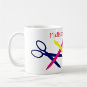 Schaar, schaar, penseel, enz. Je naam Koffiemok (Links)