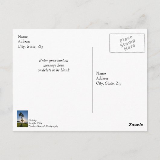 Schaar Silhouet Palmboom Dankjewelsansichtkaart Briefkaart (Achterkant)