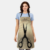 Schaar snijhaarstylist Glitter goudbarber Schort (Gedragen)