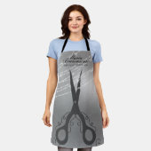 Schaar snijhaarstylist Glitter Silver Barber Schort (Gedragen)