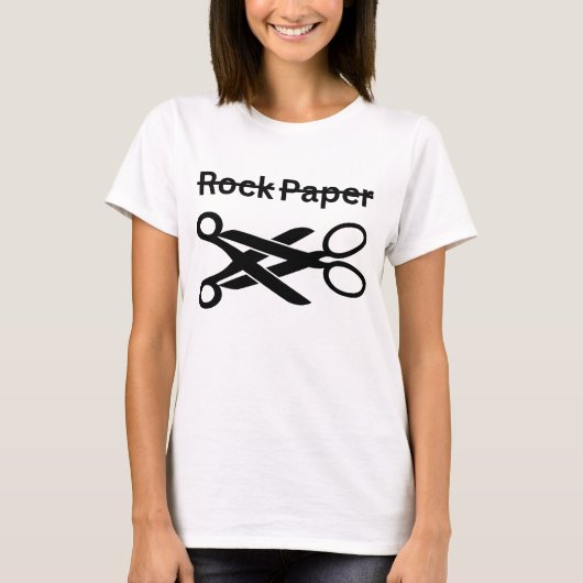 Schaar Steen Papier Grappig Lesbisch Thema T-shirt (Voorkant)