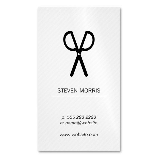 Schaar/strips (grijs) magnetisch visitekaartje (Voorkant Verticaal)