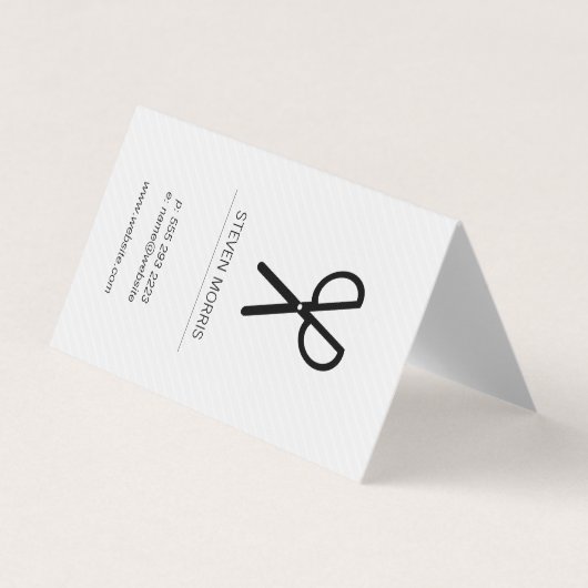 Schaar/strips (grijs) visitekaartje (Voorkant)