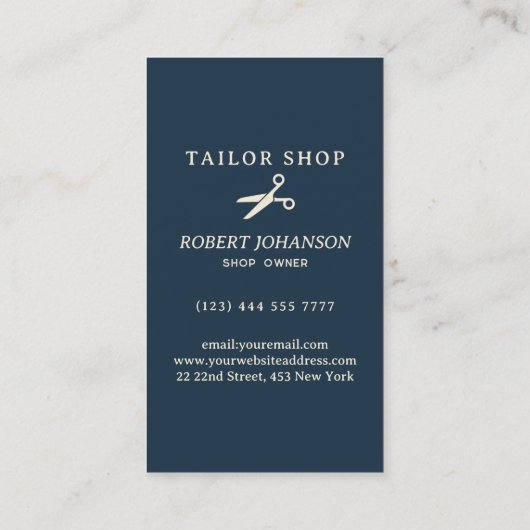 Schaar Tailor Shop Visitekaartje (Achterkant)