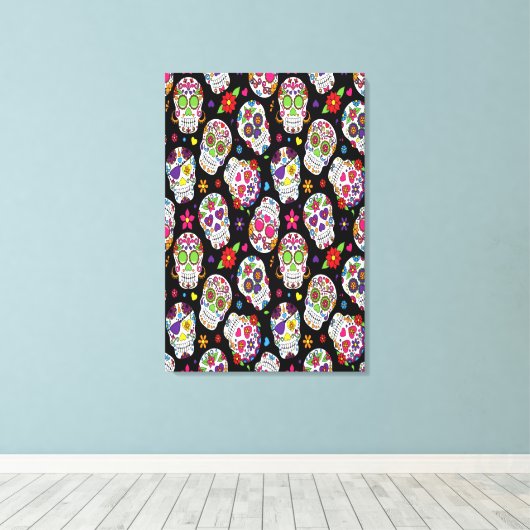 Schaar van de Suikerschedel en bloedige intimidati Canvas Afdruk (Insitu (Houten vloer))