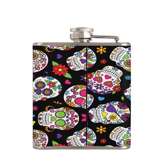 Schaar van de Suikerschedel en bloedige intimidati Heupfles (Achterkant)