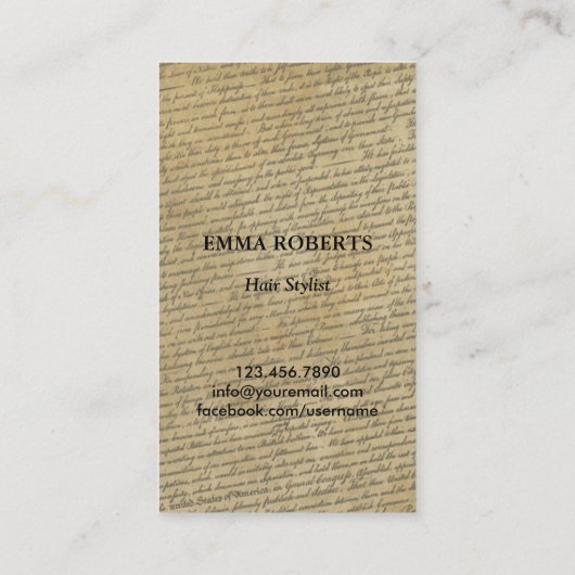  schaar & vlinder Elegant Haar Stylist Visitekaartje (Achterkant)