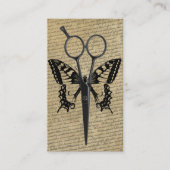  schaar & vlinder Elegant Haar Stylist Visitekaartje (Voorkant)