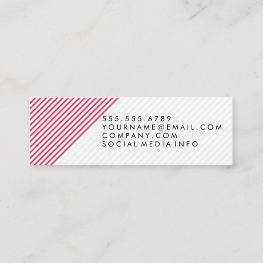 Schaar voor haar en strepen mini visitekaartje (Achterkant)