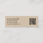 Schaar voor Kapsalon Beige Kraftpapier Qr Code Mini Visitekaartje (Achterkant)
