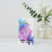 schaar | Waterverf Kunstmatige achtergrond Afsprakenkaartje (Staand voorkant)