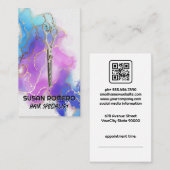 schaar | Waterverf Kunstmatige achtergrond Afsprakenkaartje (Voorkant / Achterkant)