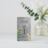 Schaar | Waterverf | Succulenten Visitekaartje (Staand voorkant)