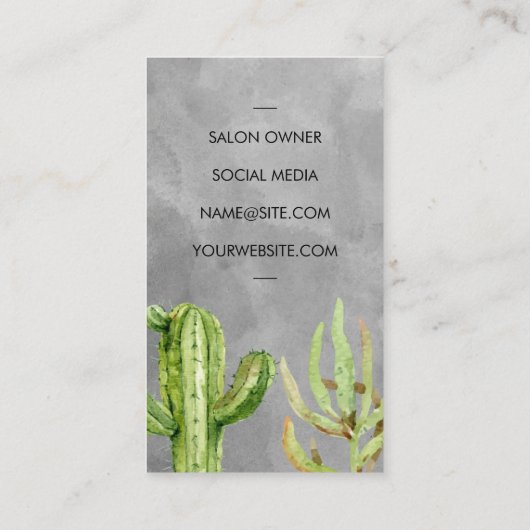 Schaar | Waterverf | Succulenten Visitekaartje (Achterkant)