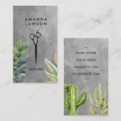 Schaar | Waterverf | Succulenten Visitekaartje (Voorkant / Achterkant)