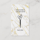 schaar | Witte goudmarmer Visitekaartje (Voorkant)